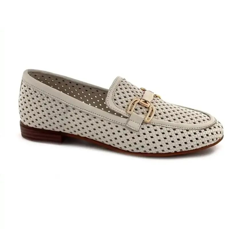 Creme de couro perfurado Ivoire 2025 Ivoire Chaussures