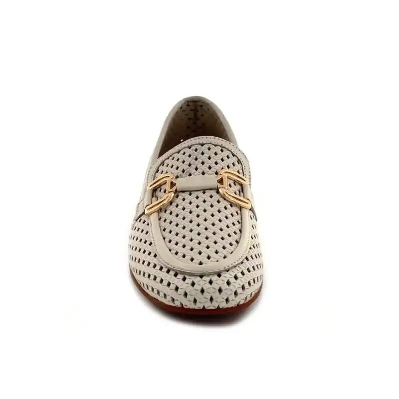 Ivoire 2025 Διάτρητο Δέρμα Κρεμ Ivoire Chaussures