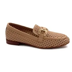 Mocassino Ivoire 2025 in pelle beige traforata %price%