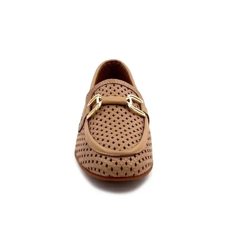 Ivoire 2025 Cuir Perforé Beige Capuccino Ivoire Chaussures