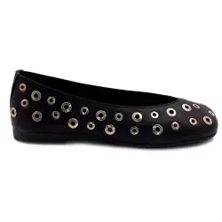 Ivoire Ballerina Flats 58301 Black Leather %price%