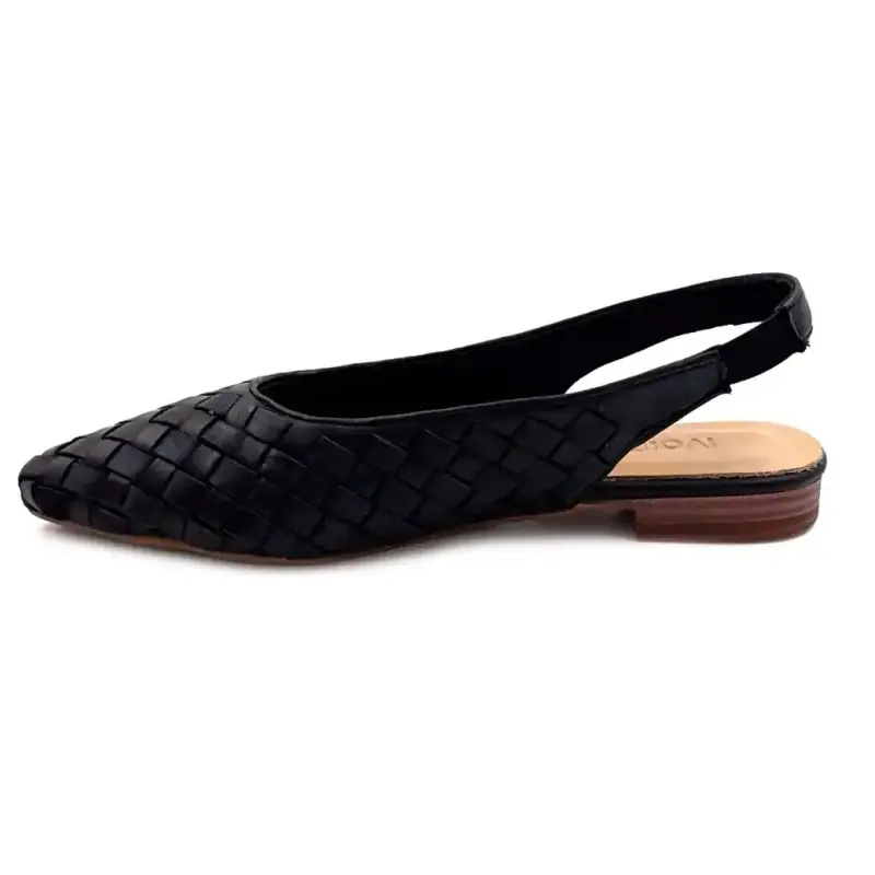 Ivoire 716052 Cuir Tressé Noir Ivoire Chaussures