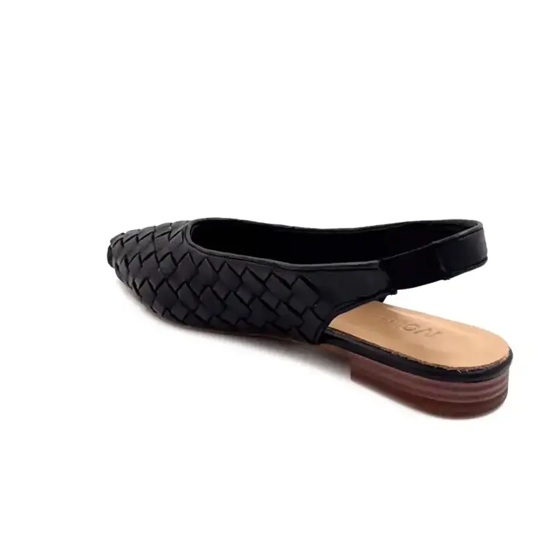 Ivoire 716052 Svart flätat läder Ivoire Chaussures