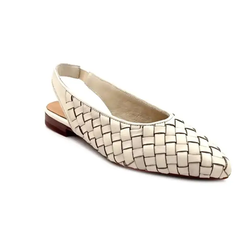 Ivoire 716052 Cuir Tressé Crème Marshmellow Ivoire Chaussures