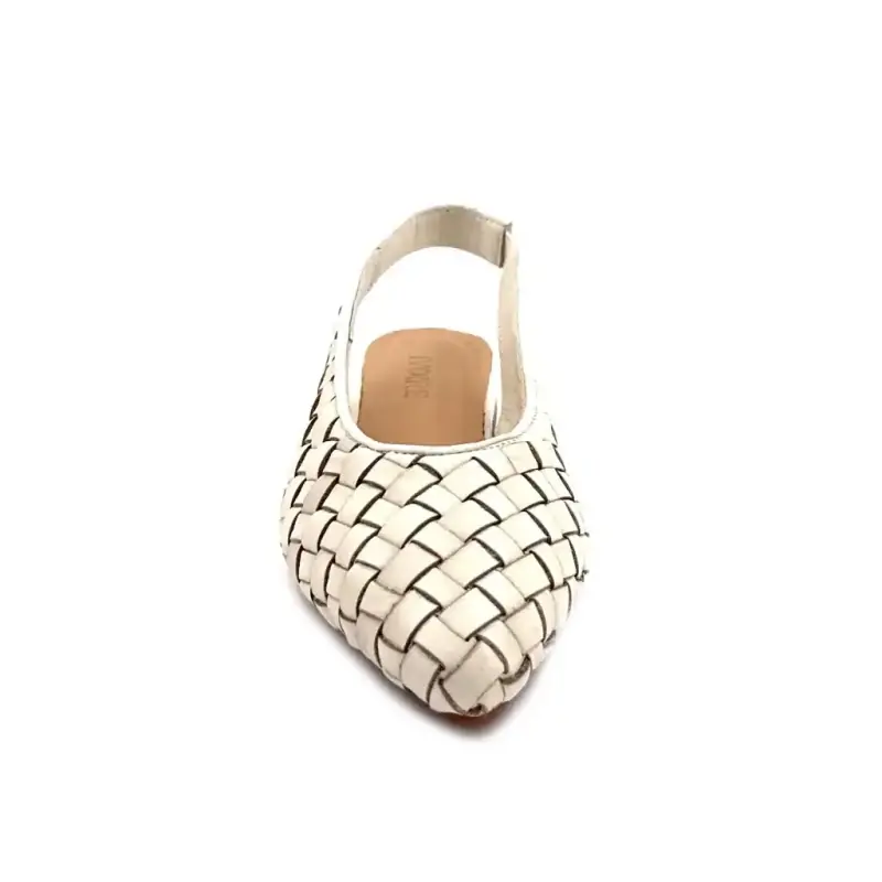 Ivoire 716052 Geflochtenes Leder Creme Marshmallow Ivoire Chaussures