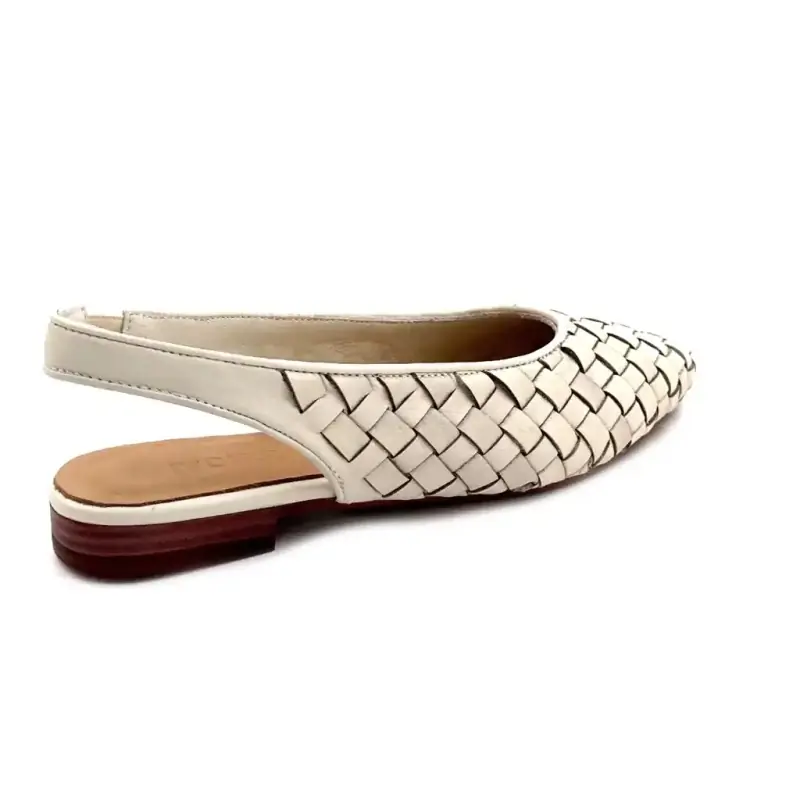 Ivoire 716052 Flätat Läder Kräm Marshmallow Ivoire Chaussures