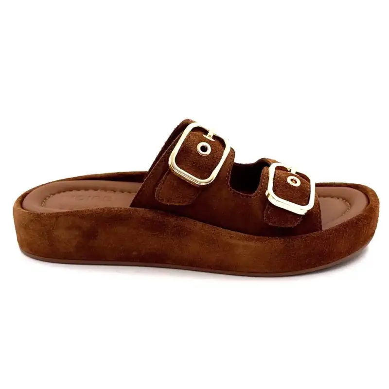 Mules con plateau Rio 1130 Ivoire , in camoscio marrone 129,00&nbsp;€