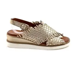Ivoire Wedge Sandals 04 83-1060 Gold Leather %price%