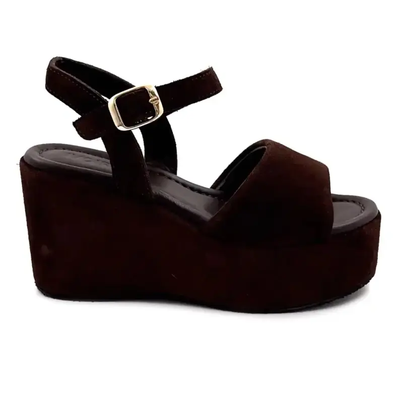 Sandales Compensée & Plateforme Ivoire Orl 1112 Daim Marron 139,00&nbsp;€