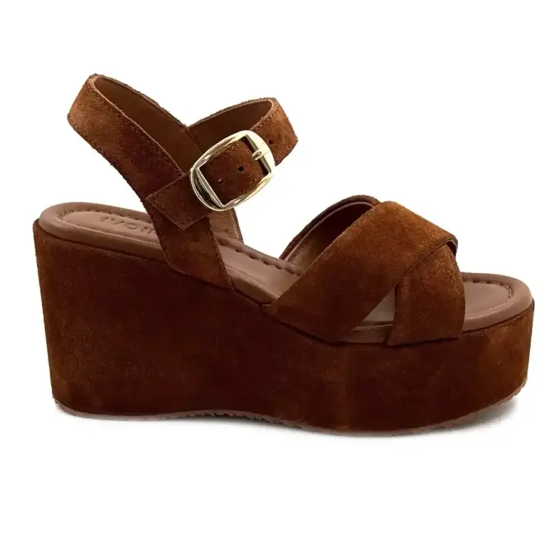 Sandale cu platformă și platformă Ivoire Orl 1122, piele întoarsă maro 139,00&nbsp;€