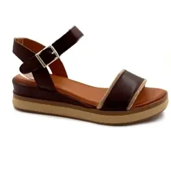 Sandali con plateau color Ivoire 03 mc 6653 in pelle marrone %price%