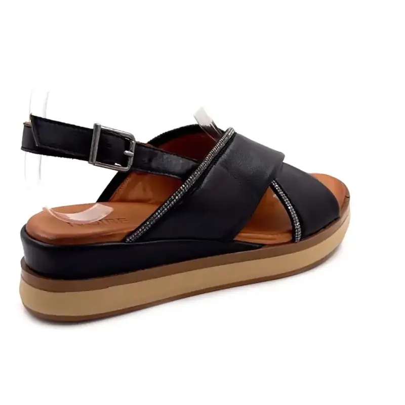 Ivoire 03-mc-6651 Svart skinn Ivoire Chaussures
