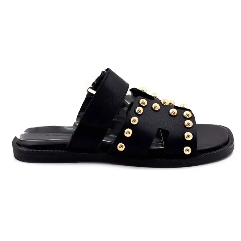 Ivoire mules Tml 16t sort læder & guld nitter 99,00&nbsp;€