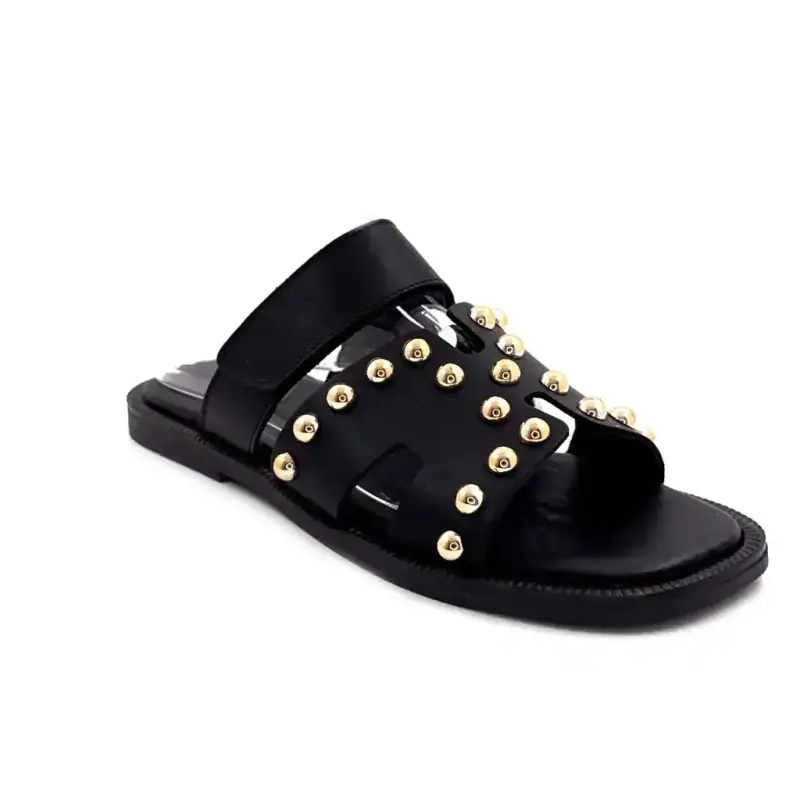 Cercei din piele neagră și Ivoire Tml 16t, culoare fildeș Ivoire Chaussures