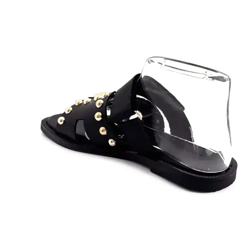 Cercei din piele neagră și Ivoire Tml 16t, culoare fildeș Ivoire Chaussures