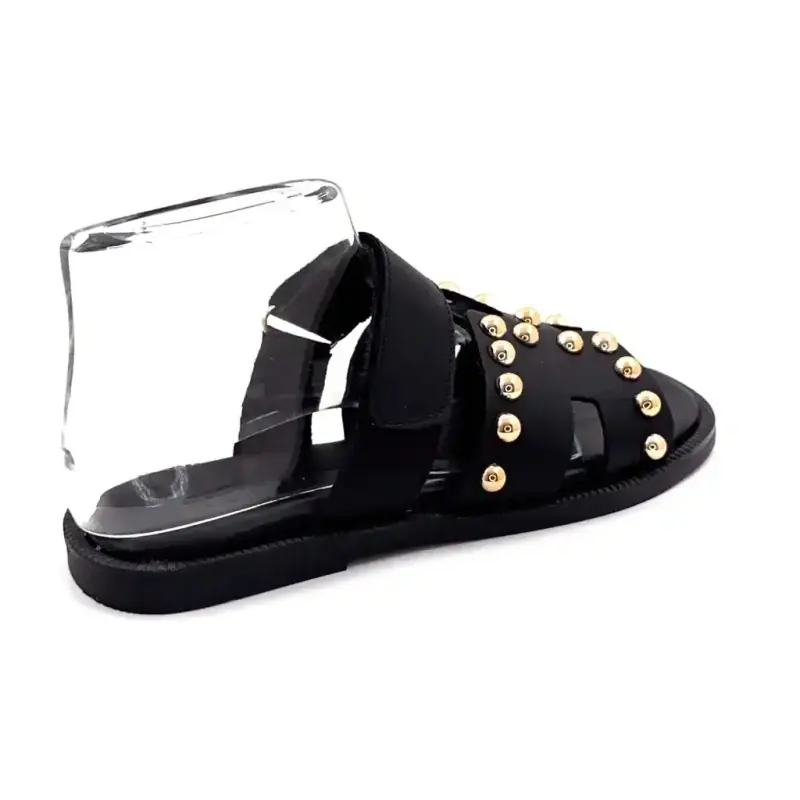 Ivoire Tml 16t svart skinn og gullnagler Ivoire Chaussures