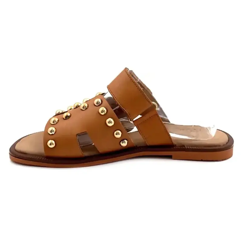 Ivoire Tml 16t Cuir Coconut & Clous Or Ivoire Chaussures