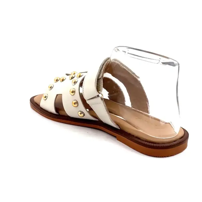 Ivoire Tml 16t Κρεμ Δέρμα & Χρυσά Καρφιά Ivoire Chaussures