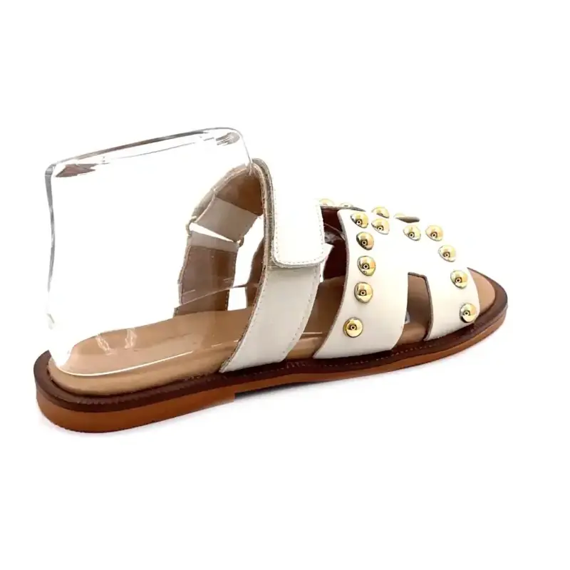Ivoire Tml 16t Κρεμ Δέρμα & Χρυσά Καρφιά Ivoire Chaussures