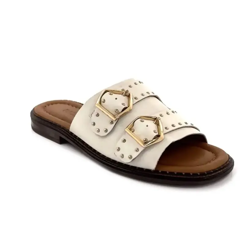 Ivoire 500 2547 Piele crem și detalii aurii Ivoire Chaussures