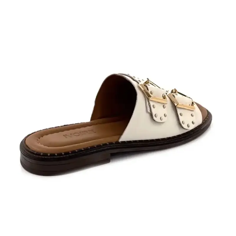 Ivoire 500 2547 Cremefarbenes Leder & Golddetails Ivoire Chaussures
