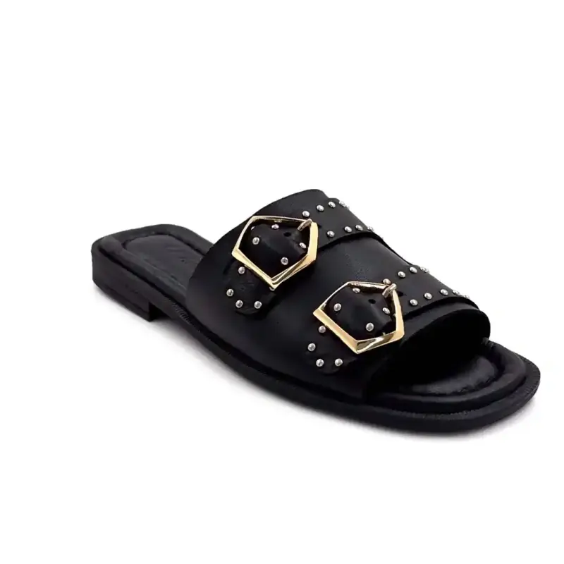 Ivoire 500 2547 Piele neagră și detalii aurii Ivoire Chaussures