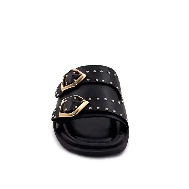Ivoire 500 2547 Pelle nera e dettagli dorati Ivoire Chaussures