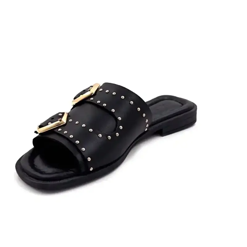 Ivoire 500 2547 Cuero negro y detalles dorados Ivoire Chaussures