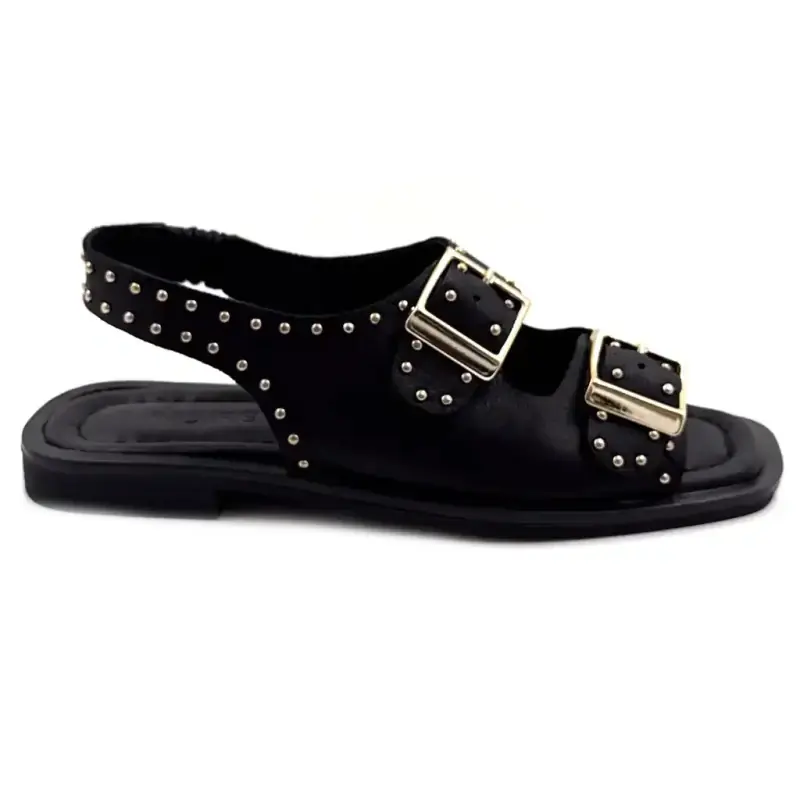 Ivoire sandaler 500 2518 Sort læder og nitter 129,00&nbsp;€