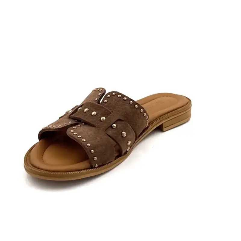 Ivoire 500 2446 Taupe Wildleder & Nieten Ivoire Chaussures