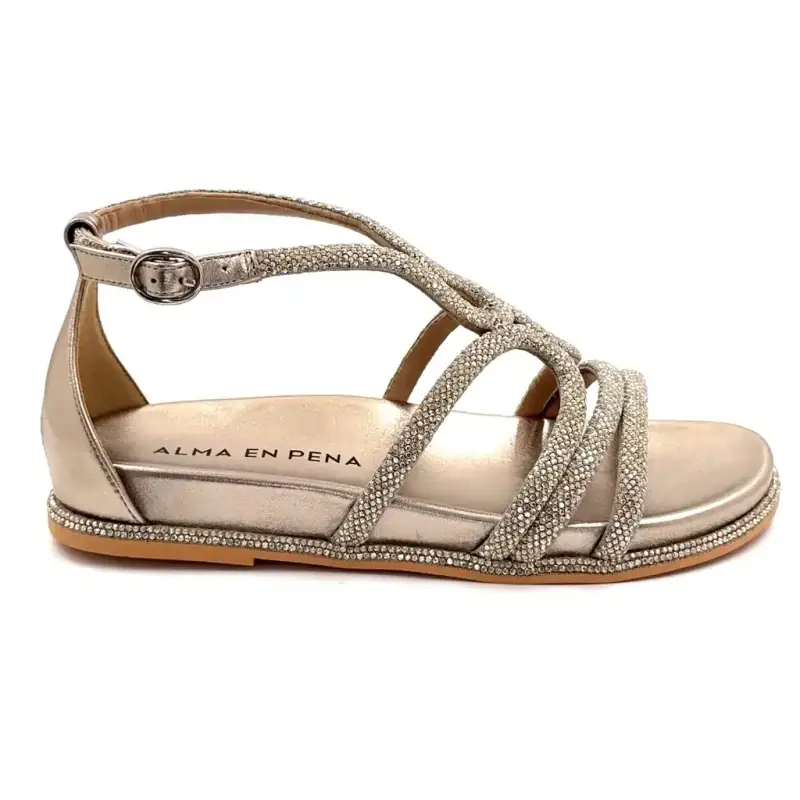 Alma sandaler i Pena 7108 bronsfärgat läder och strass 139,00&nbsp;€