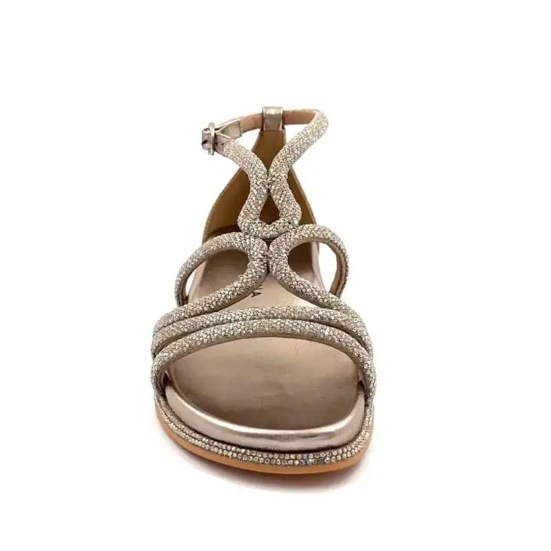 Alma en Pena 7108 Cuir Bronze & Strass Ivoire Chaussures