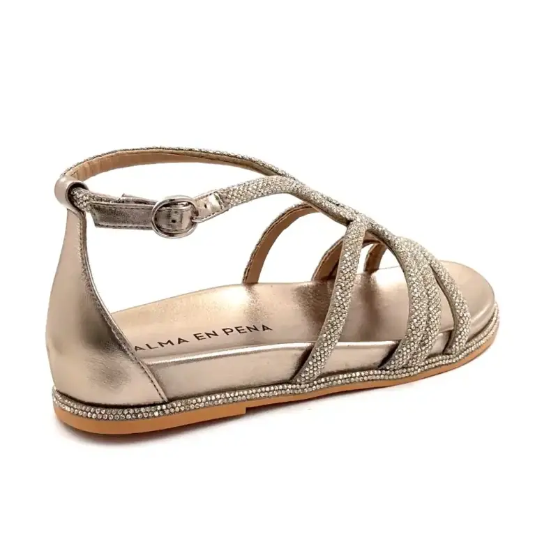 Alma en Pena 7108 Bronce Cuero y Pedrería Ivoire Chaussures