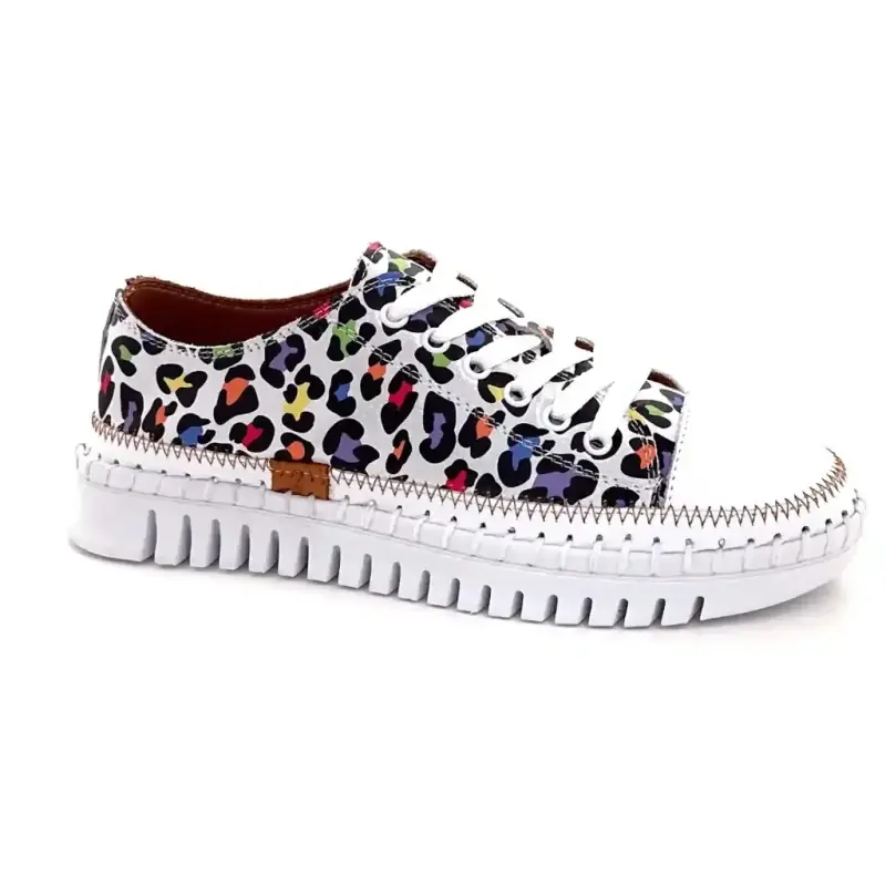 Ivoire 193 314 Silver Leather & Leo Multi Ivoire Chaussures