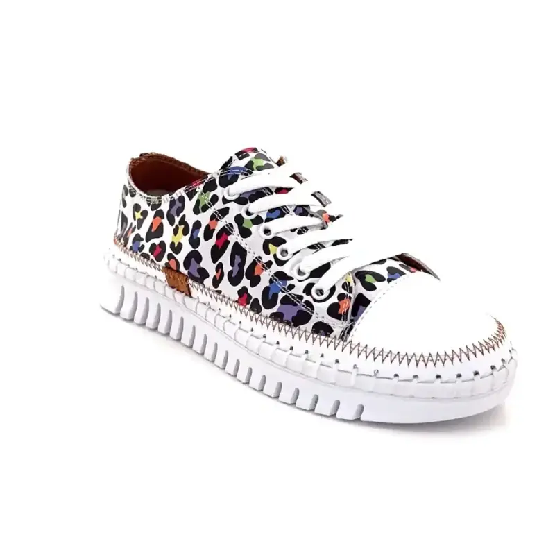 Ivoire 193 314 Ασημί Δέρμα & Λεοπάρ Πολύχρωμο Ivoire Chaussures