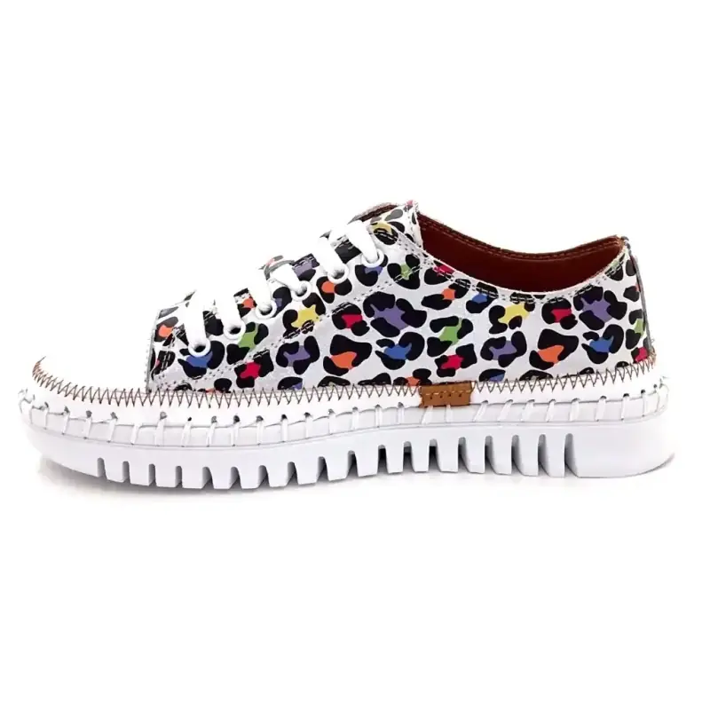 Ivoire 193 314 Silver Leather & Leo Multi Ivoire Chaussures