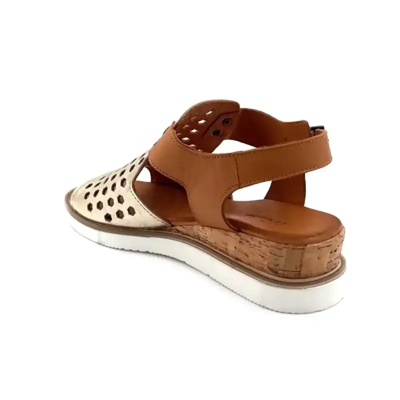 Ivoire 134 83-992 Gull og kamelfarget skinn Ivoire Chaussures