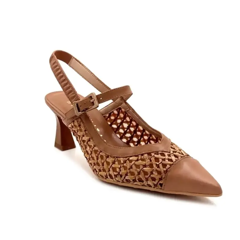 Hispanitas 264671 C005 Leder und Bast Kamel Ivoire Chaussures