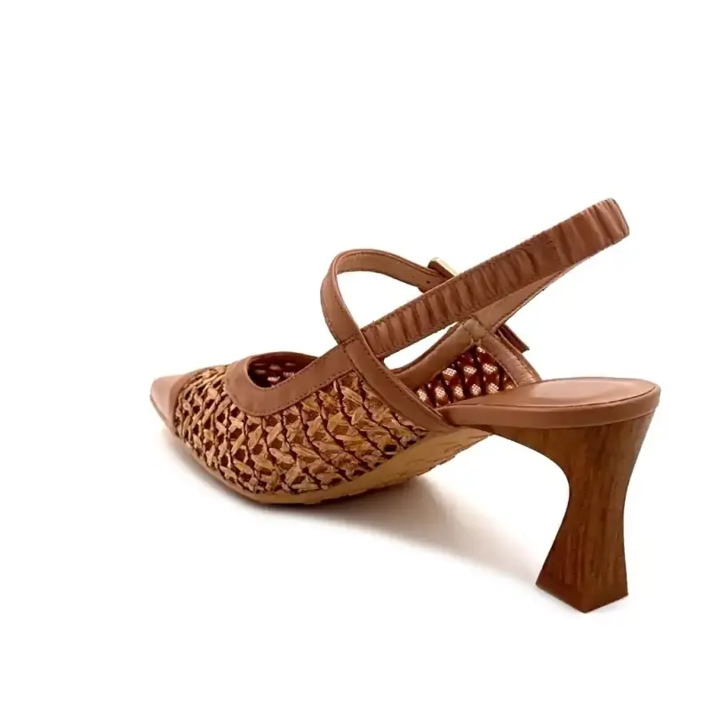 Hispanitas 264671 C005 Leder und Bast Kamel Ivoire Chaussures