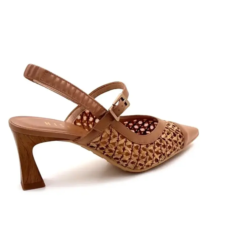 Hispanitas 264671 C005 Couro e Ráfia Camelo Ivoire Chaussures