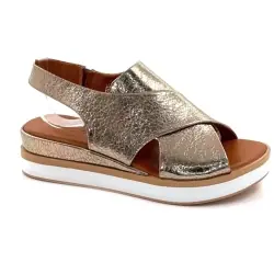 Sandales Plateformes Cuir Doré - Ivoire 108588 Femme %price%
