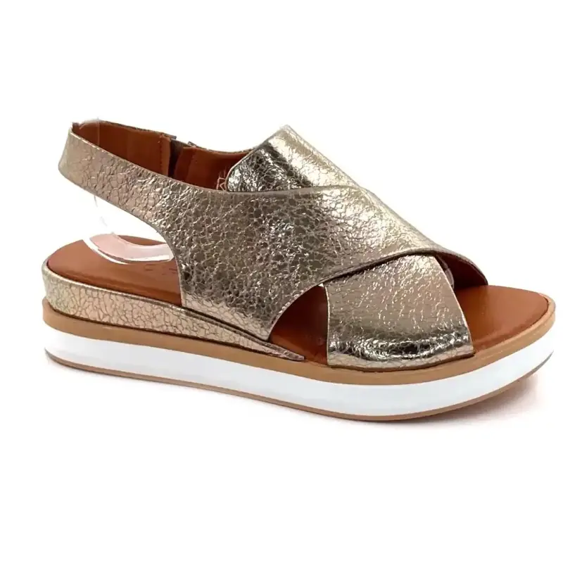 Ivoire platformos szandál 108588, metál arany bőr Ivoire Chaussures