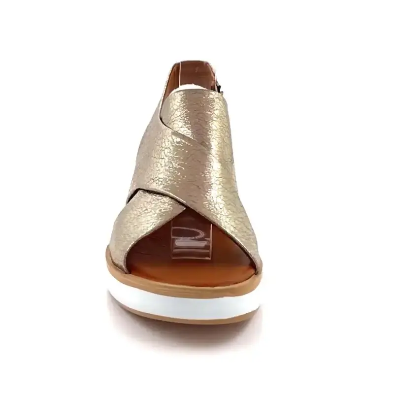 Sandały na platformie Ivoire 108588, metaliczne, złote, skórzane Ivoire Chaussures