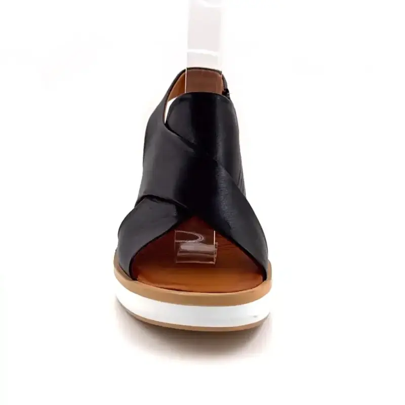 Sandalias de plataforma Ivoire 108588, cuero negro Ivoire Chaussures