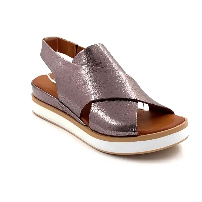 Ivoire platåsandaler 108588 Metallisk skinn bronse Ivoire Chaussures