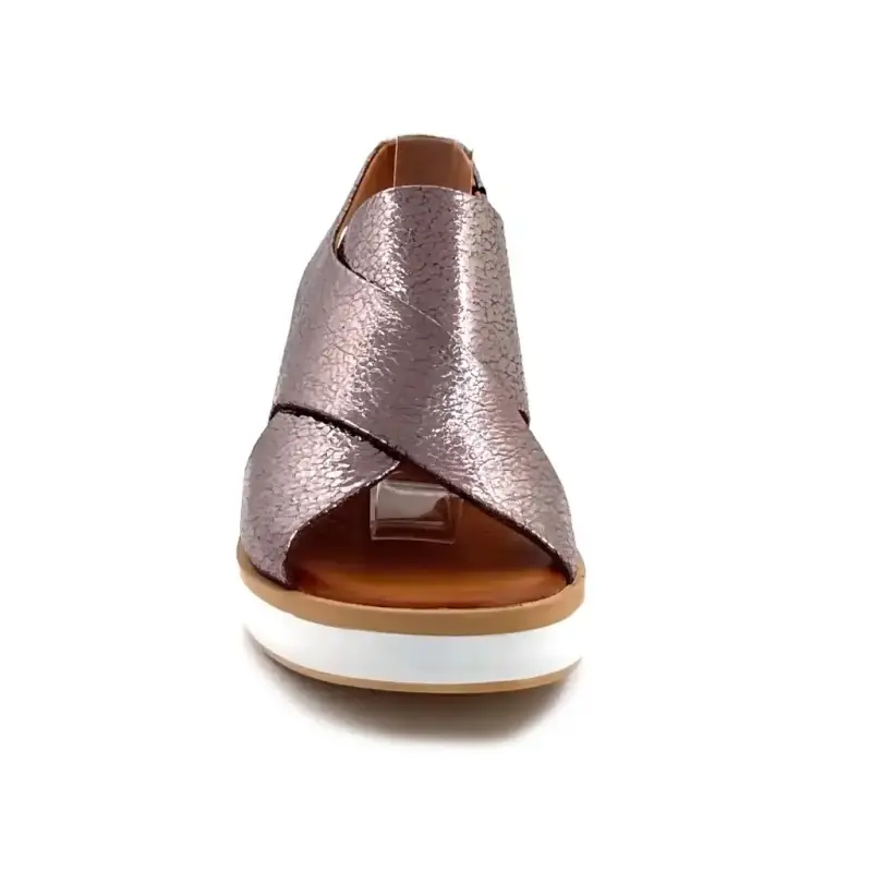 Ivoire Plateau-Sandalen 108588 Metallic-Leder Bronze Ivoire Chaussures