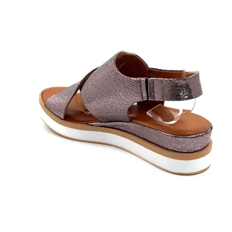 Ivoire platåsandaler 108588 Metallisk skinn bronse Ivoire Chaussures