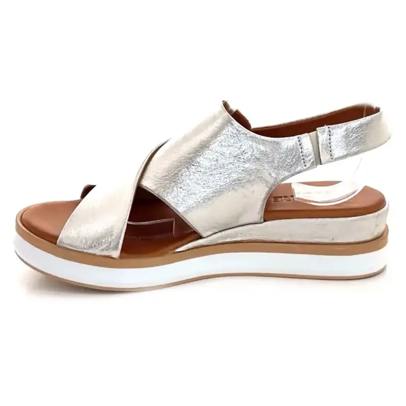 Ivoire Plateausandaler 108588 Metallisk Sølv Læder Ivoire Chaussures
