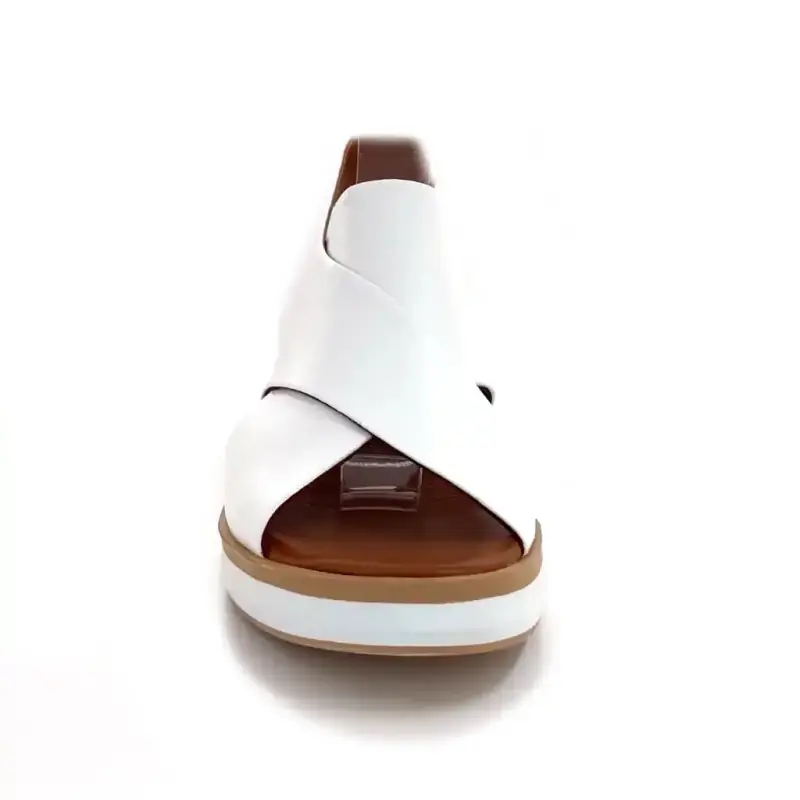 Sandale cu platformă Ivoire 108588 din piele albă Ivoire Chaussures