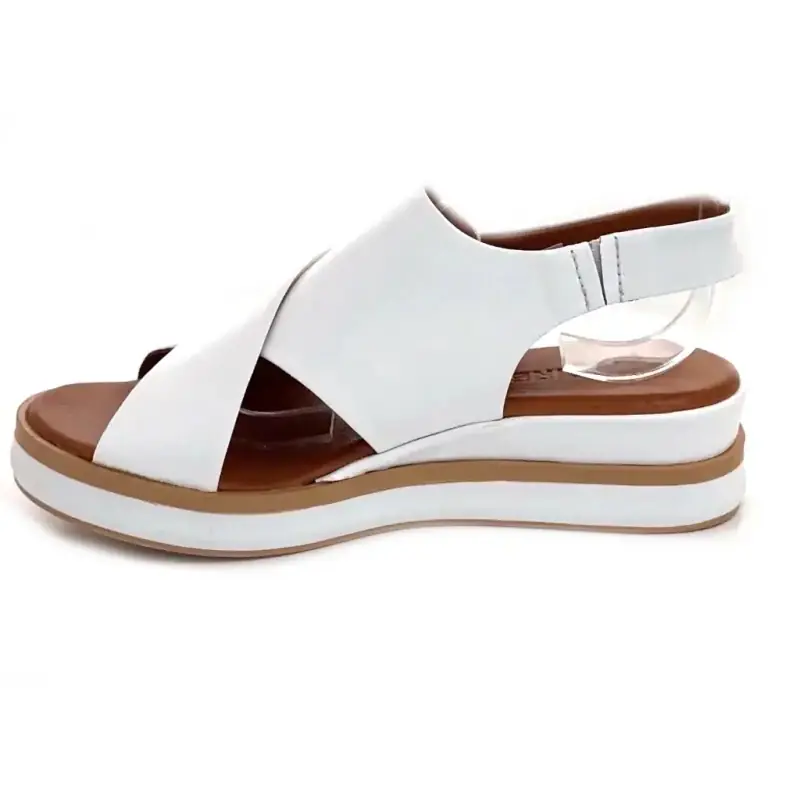 Ivoire Platform Sandals 108588 White Leather Ivoire Chaussures